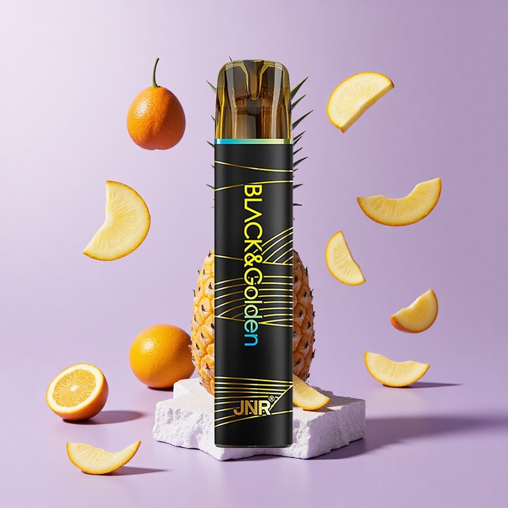 JNR Black&Golden 600+200 Puffs Disposable Vape Pineapple Ice