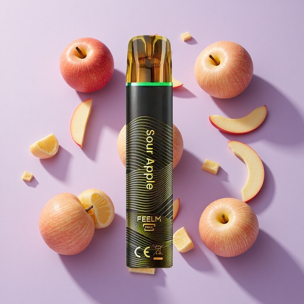 JNR Black&Golden 600+200 Puffs Disposable Vape Sour Apple