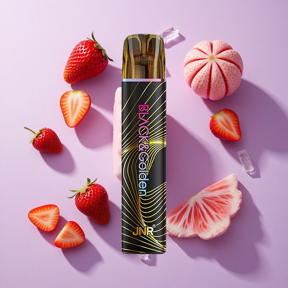 JNR Black&Golden 600+200 Puffs Disposable Vape Strawberry Ice