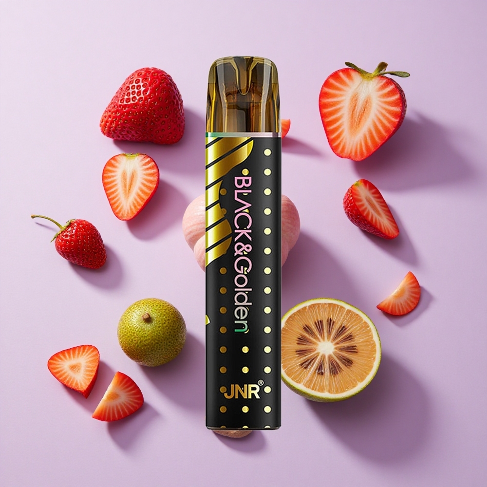 JNR Black&Golden 600+200 Puffs Disposable Vape Strawberry Kiwi