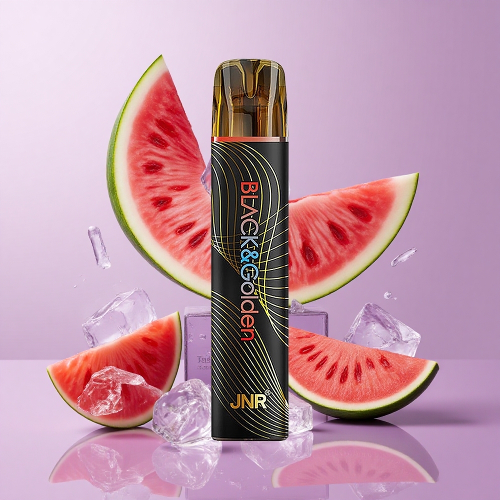 JNR Black&Golden 600+200 Puffs Disposable Vape Watermelon Ice