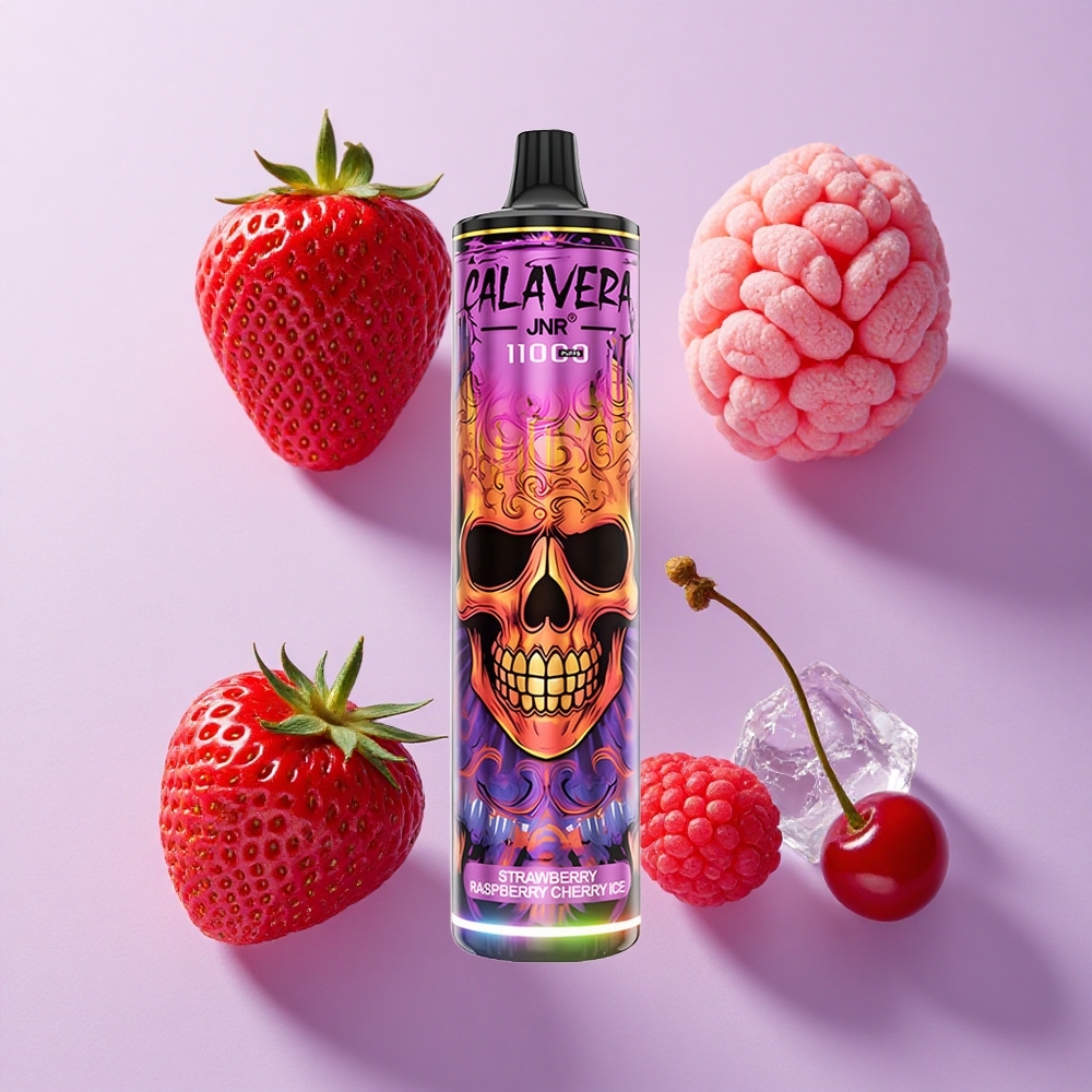 JNR Calavera 11000 Puffs 850mAh Strawberry Raspberry Cherry Ice