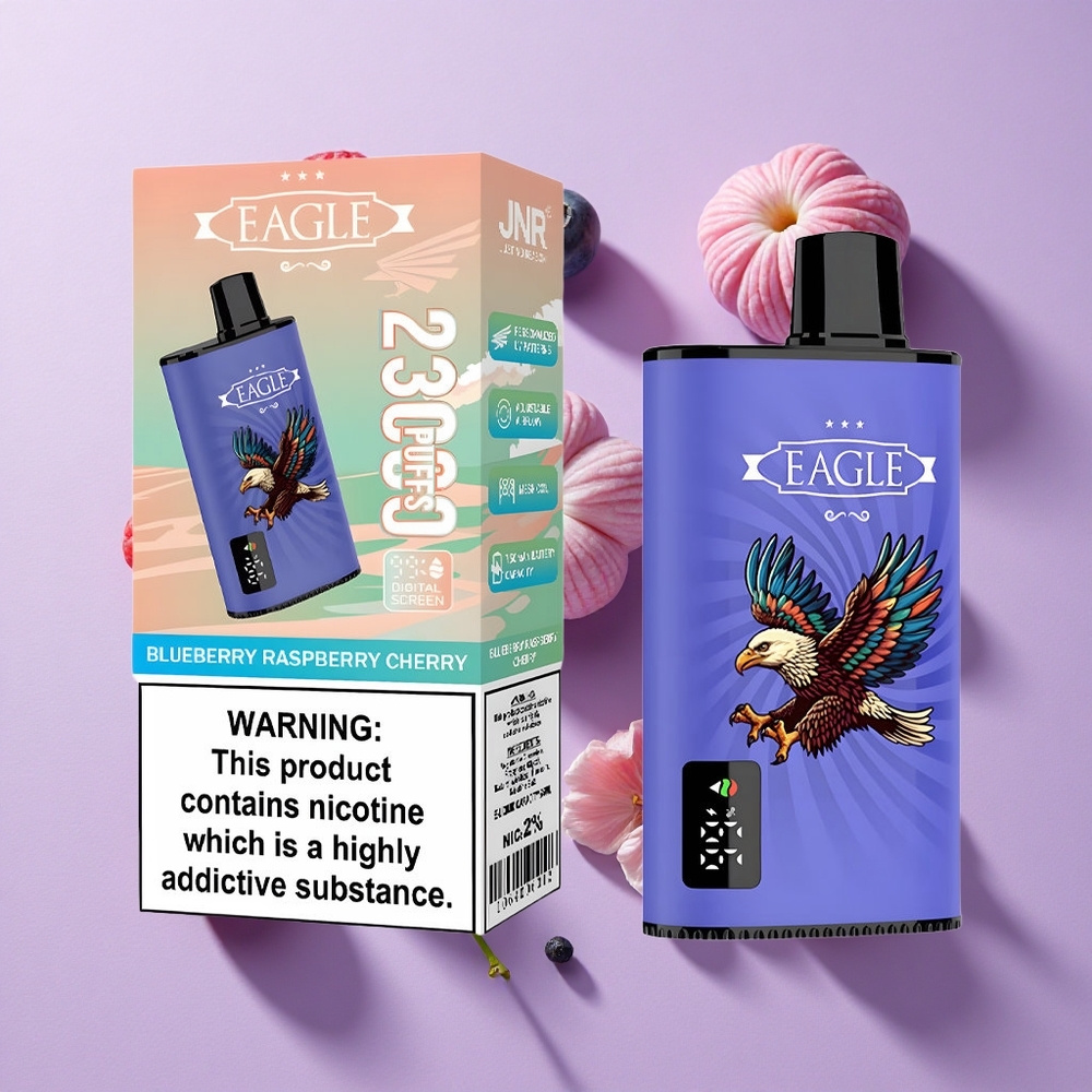 JNR EAGLE Smart 23000 Puffs Disposable Vape Blueberry Raspberry Cherry with Digital Screen & 1.0ohm Mesh Coil
