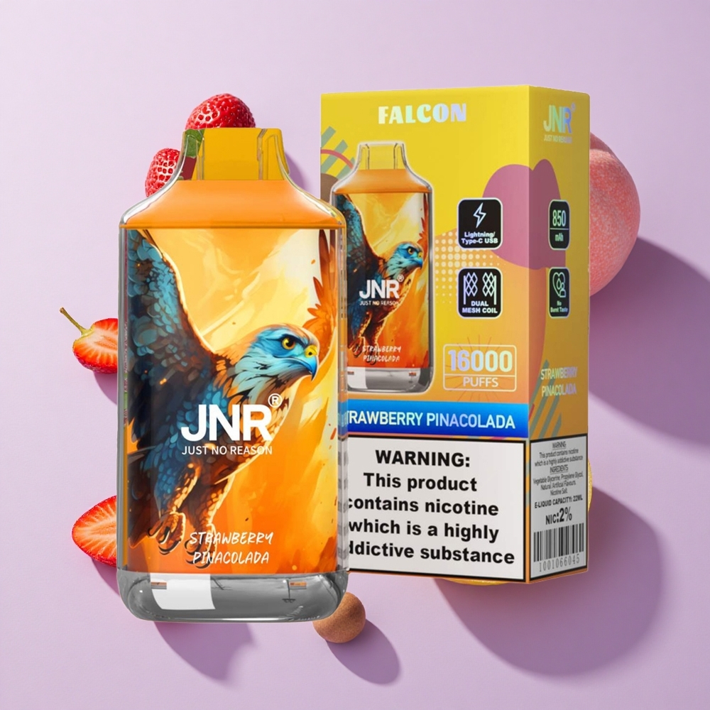 JNR Falcon 16000 Puffs 22ml Dual Mesh Strawberry Pina Colada