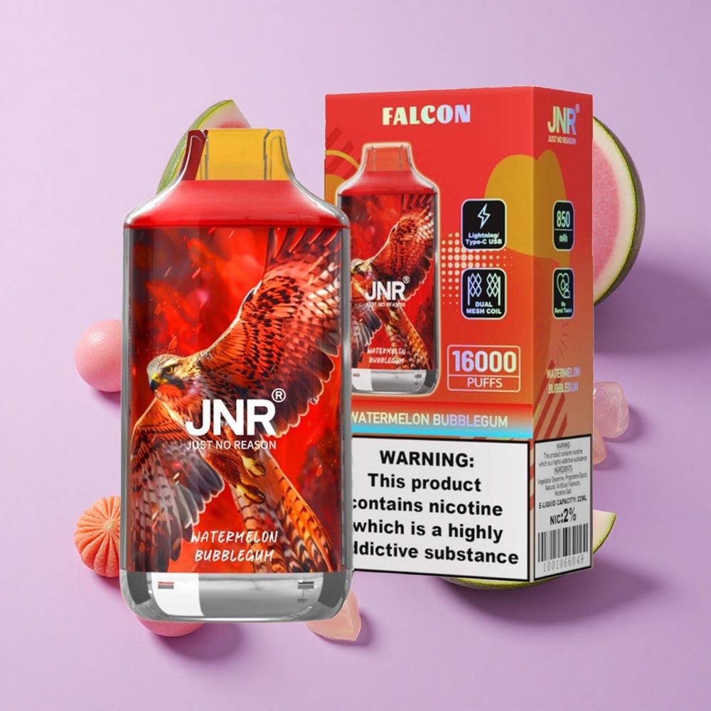 JNR Falcon 16000 Puffs 22ml Dual Mesh Watermelon Bubblegum