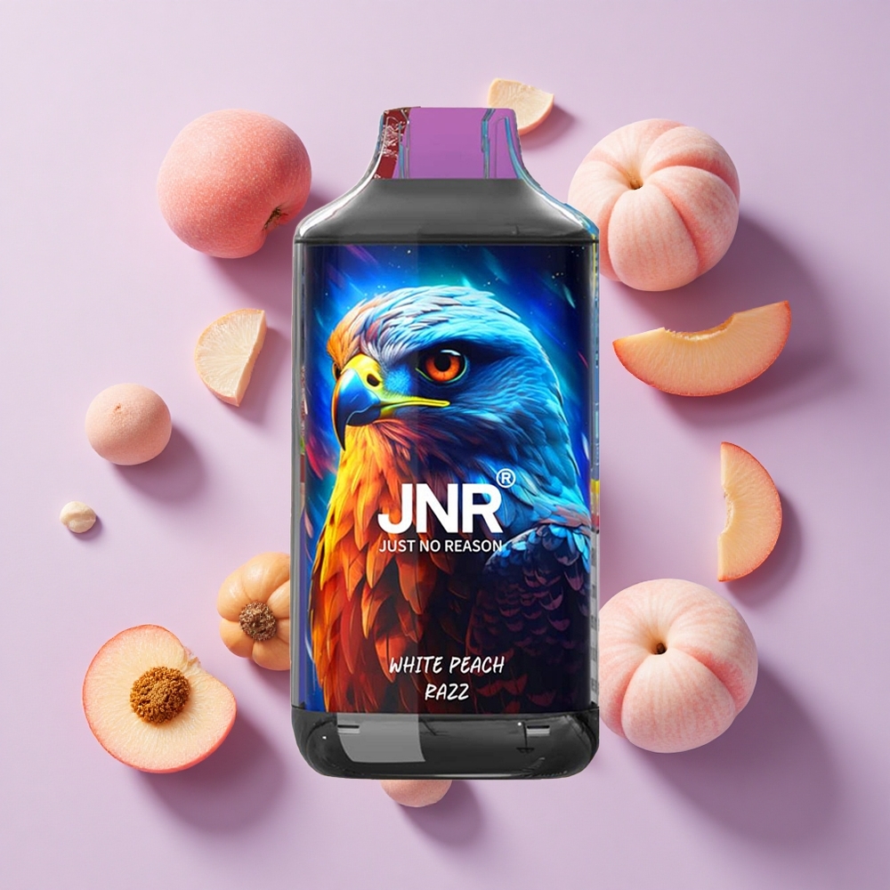 JNR Falcon 16000 Puffs 22ml Dual Mesh White Peach Razz