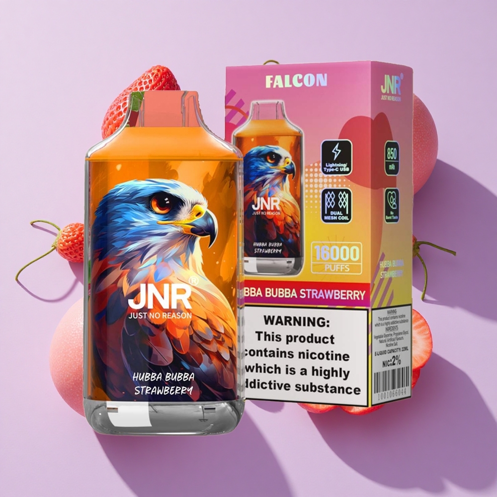 JNR Falcon 16000 Puffs 22ml Hubba Bubba Strawberry