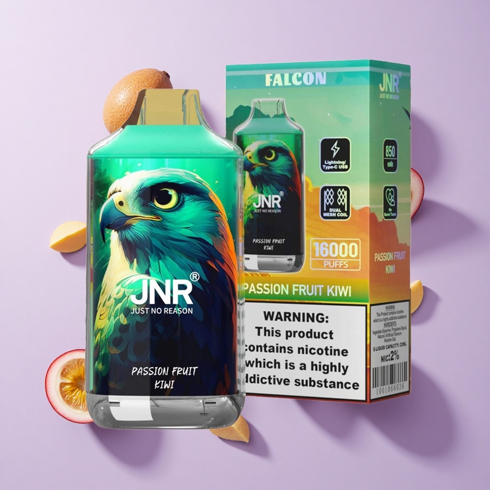 JNR Falcon 16000 Puffs 22ml Passion Fruit Kiwi Dual Mesh Coil