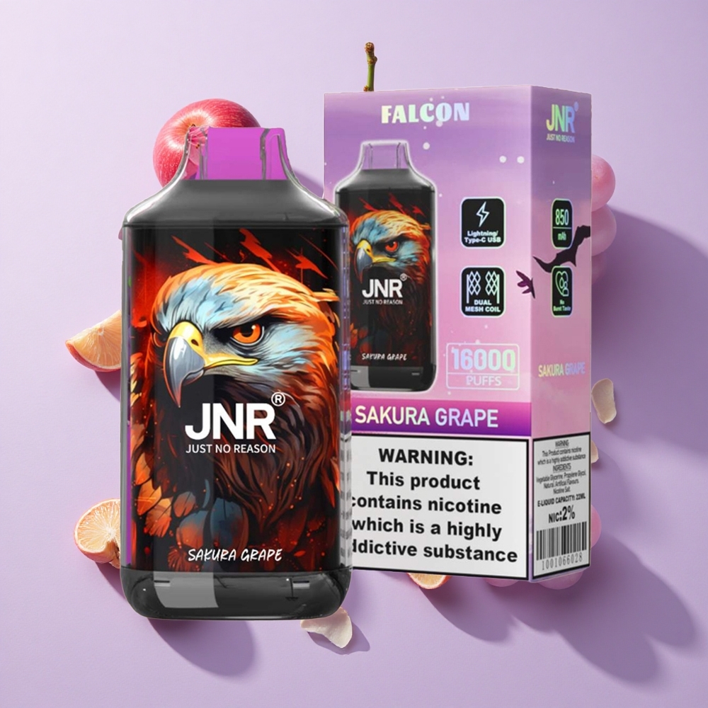 JNR Falcon 16000 Puffs 22ml Sakura Grape Dual Mesh