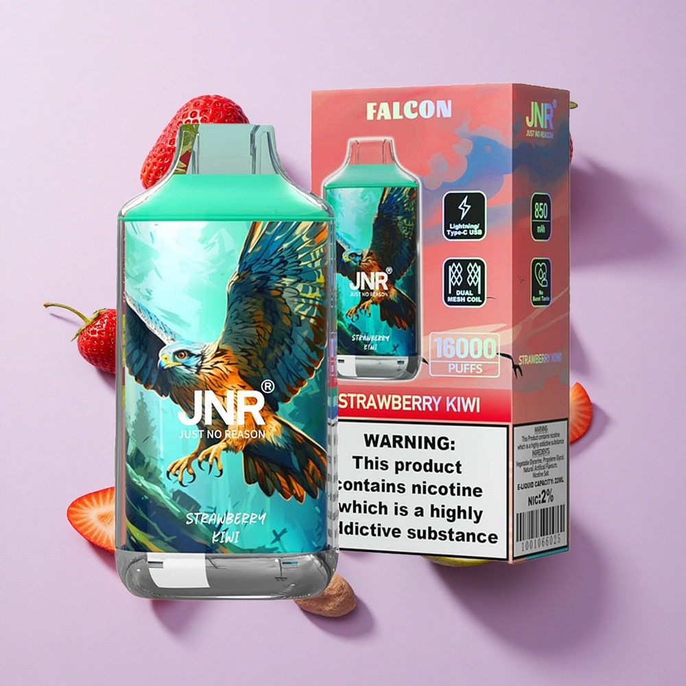 JNR Falcon 16000 Puffs 22ml Strawberry Kiwi Dual Mesh