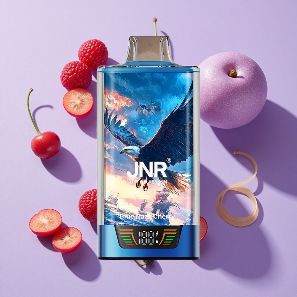 JNR Falcon Pro 28000 Disposable Vape Blue Razz Cherry with 950mAh & Dual Mesh Coil