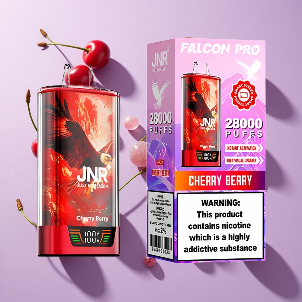 JNR Falcon Pro 28000 Disposable Vape Cherry Berry 30ml Dual Mesh