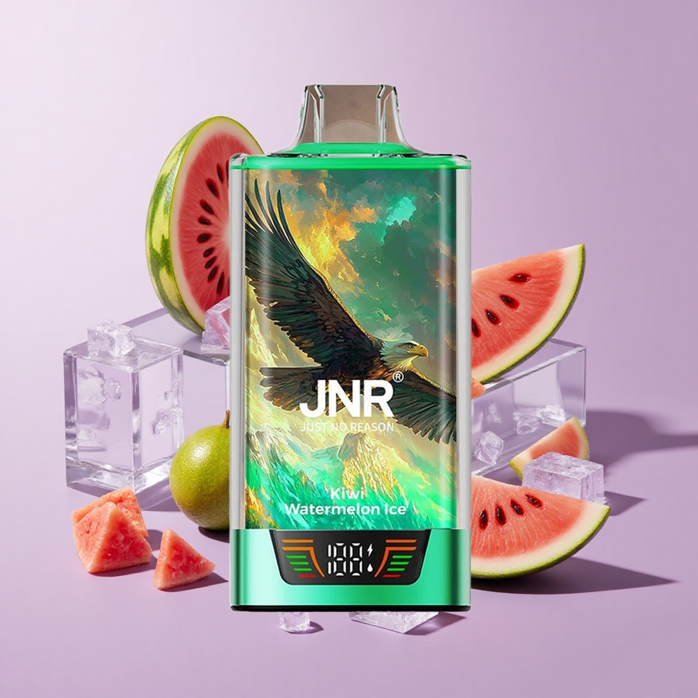 JNR Falcon Pro 28000 Disposable Vape Kiwi Watermelon Ice with Dual Mesh Coil & Smart Display