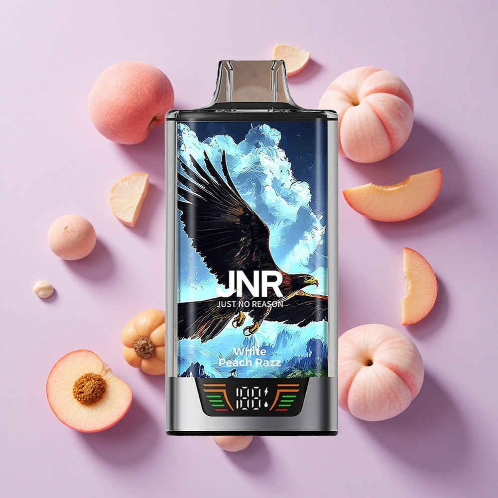 JNR Falcon Pro 28000 Disposable Vape White Peach Razz Dual Mesh USB-C