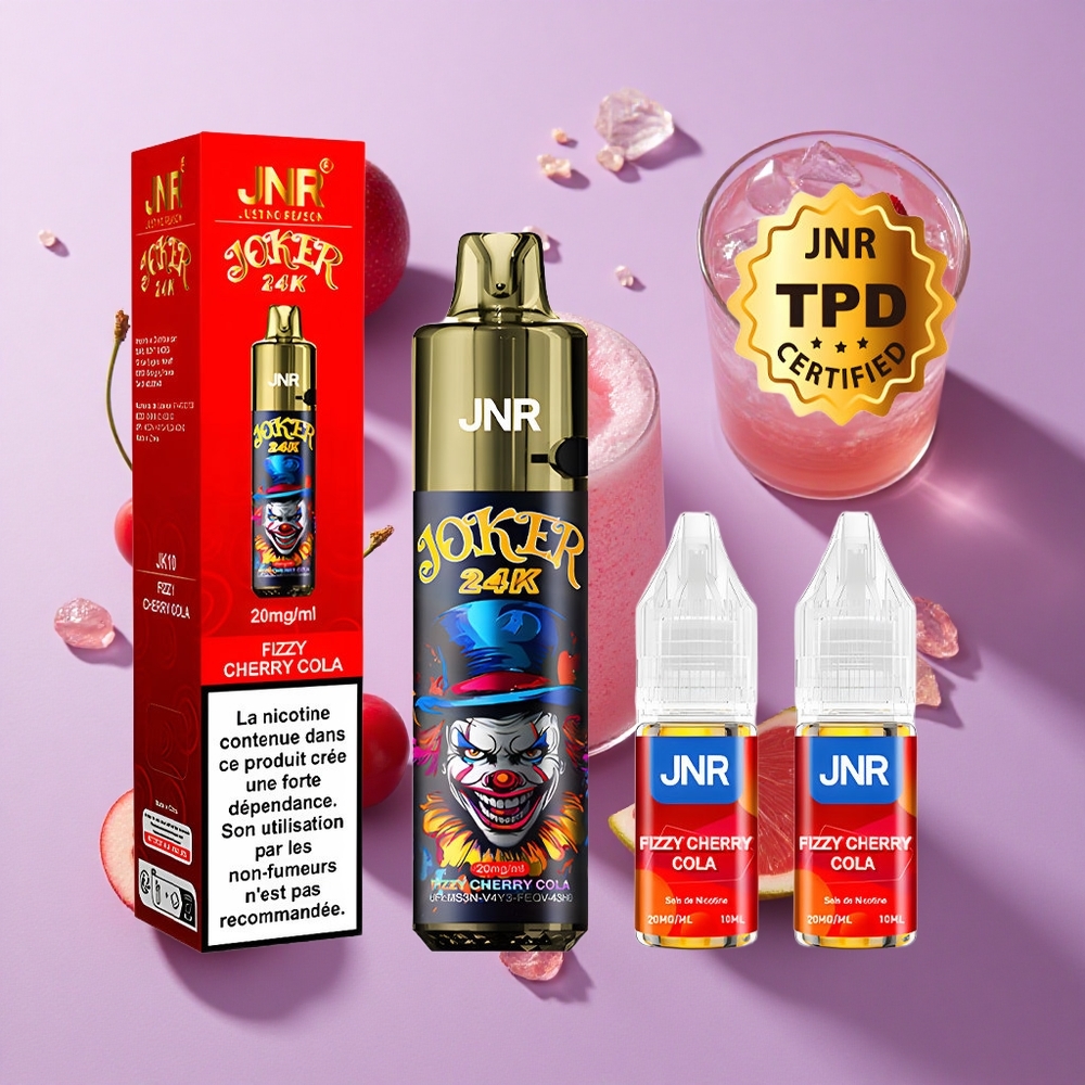 JNR Joker 24000 Puffs Disposable Vape Fizzy Cherry Cola 2% Nicotine Type-C Charging