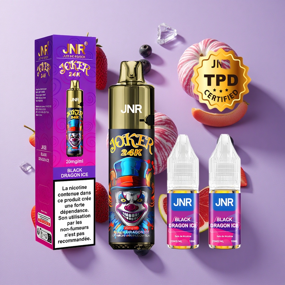 JNR Joker 24K Puffs Disposable Vape Black Dragon Ice with 800mAh Battery