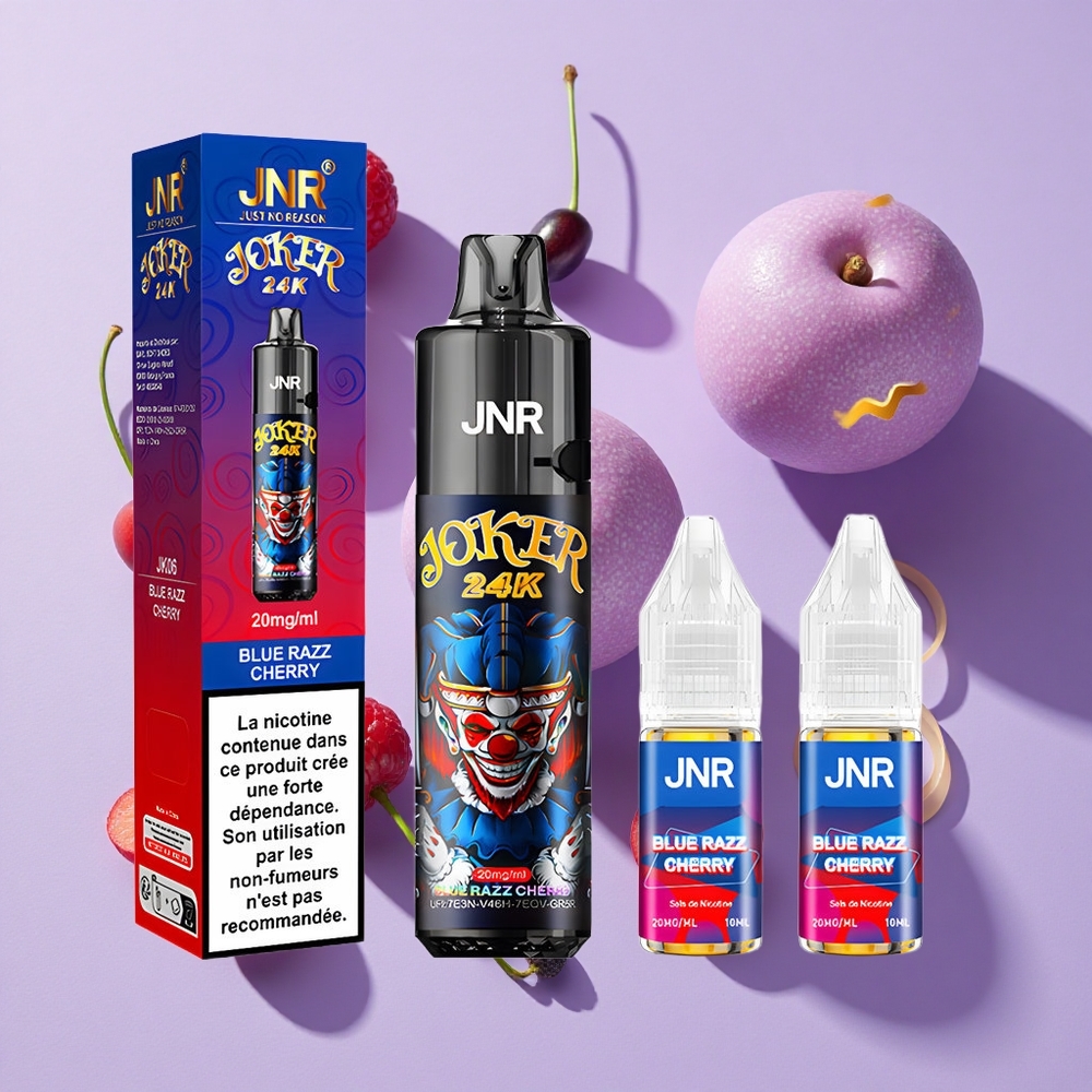 JNR Joker 24K Puffs Disposable Vape Blue Razz Cherry 800mAh Type-C