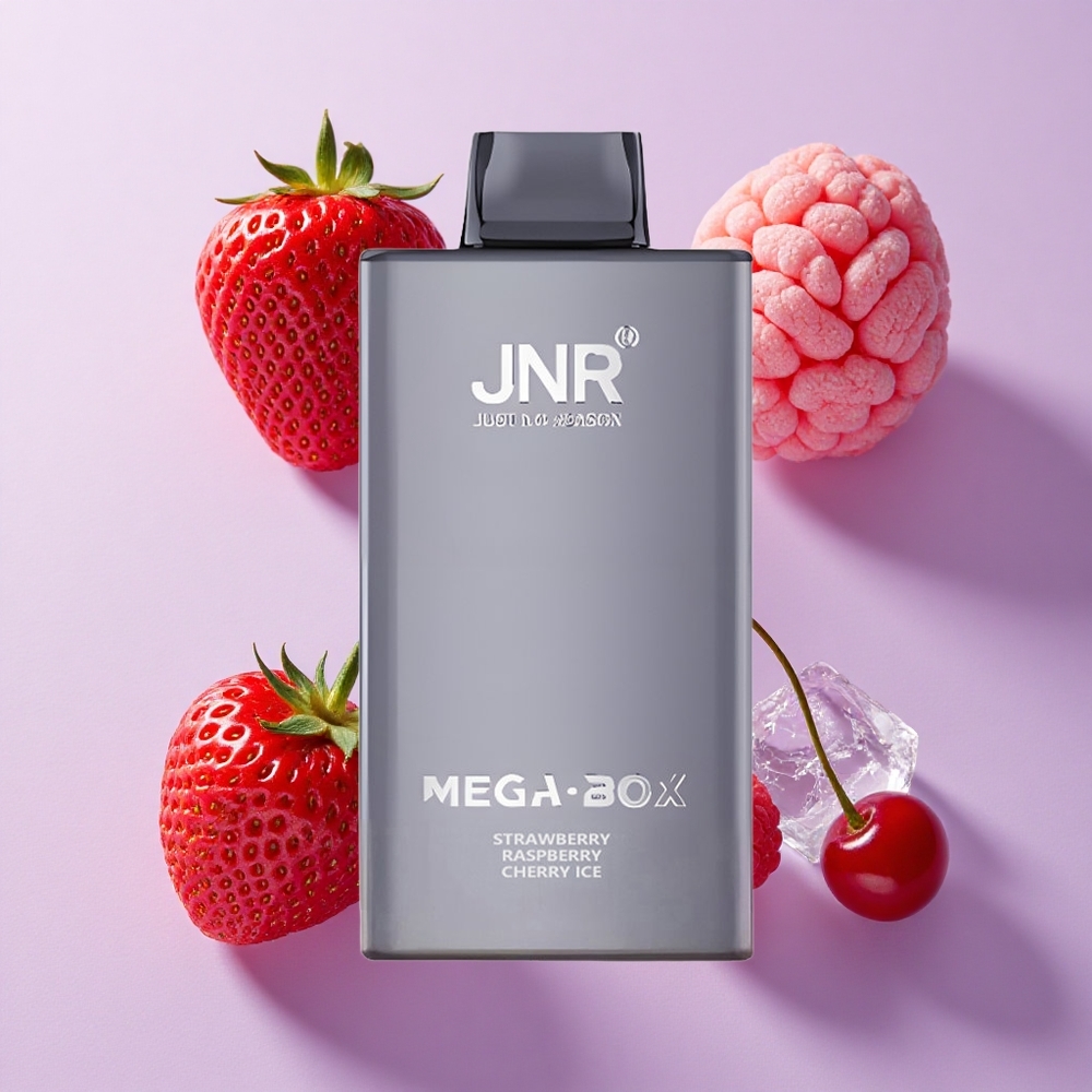 JNR Mega Box 25000 Puffs Dual Mesh Strawberry Raspberry Cherry Ice