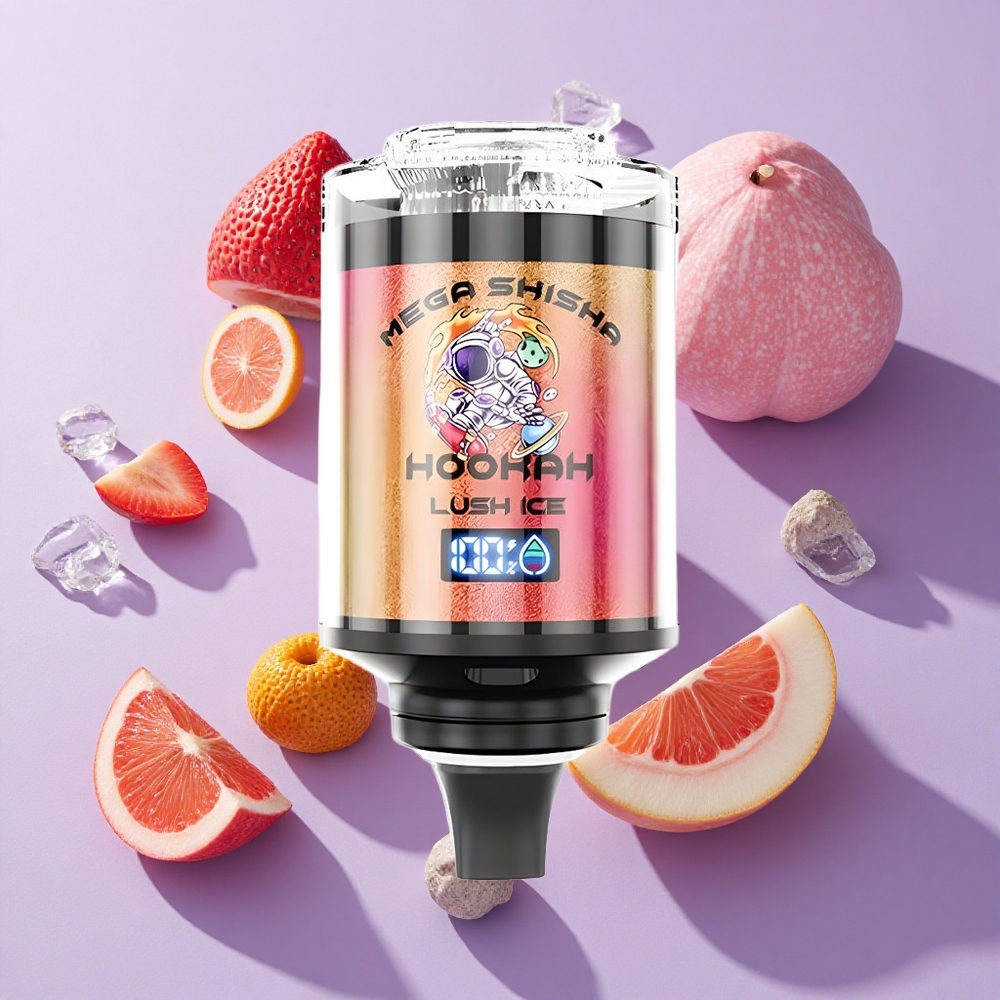 JNR Mega Shisha Hookah 100K Desktop Compatibility Lush Ice with 100000 Puffs & 60ml Capacity