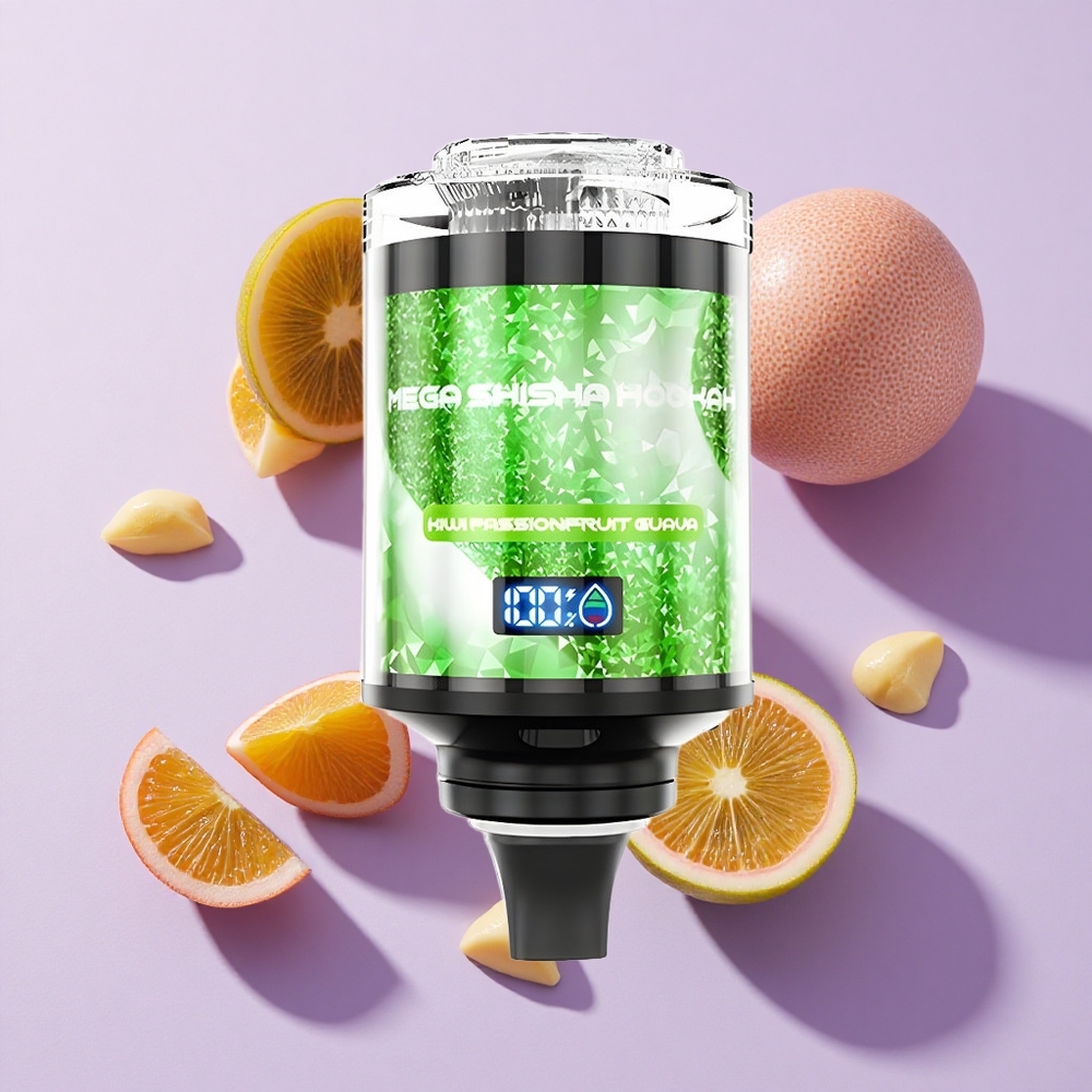 JNR Mega Shisha Hookah 100K Kiwi Passionfruit Guava Smart Screen Adjustable Airflow