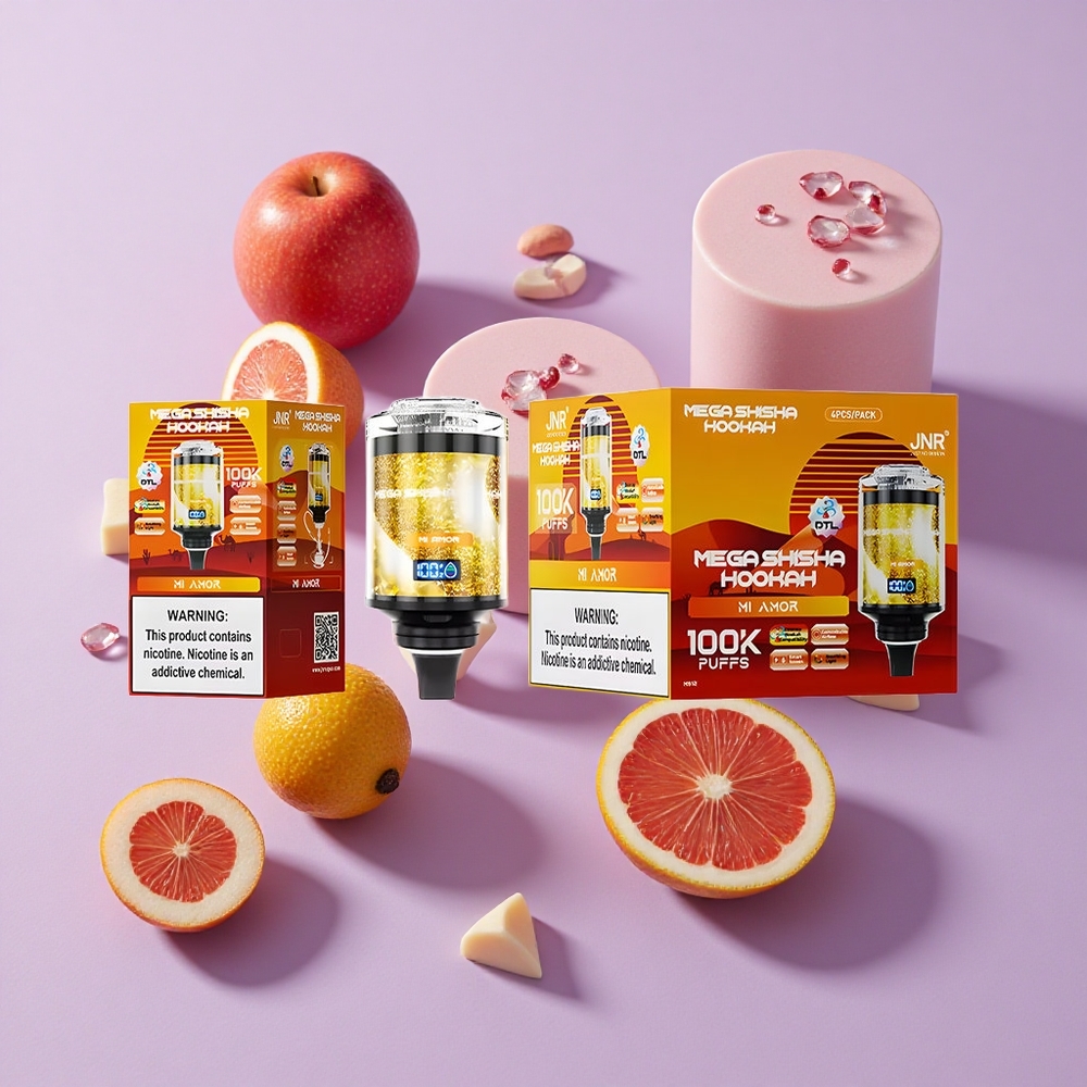 JNR Mega Shisha Hookah 100K Mi Amor with 60ml Capacity & Interactive Screen