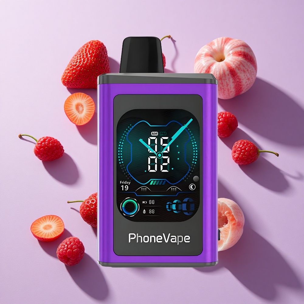JNR PhoneVape 30000 puffs Turbo Mode Cherry Strawberry Raspberry
