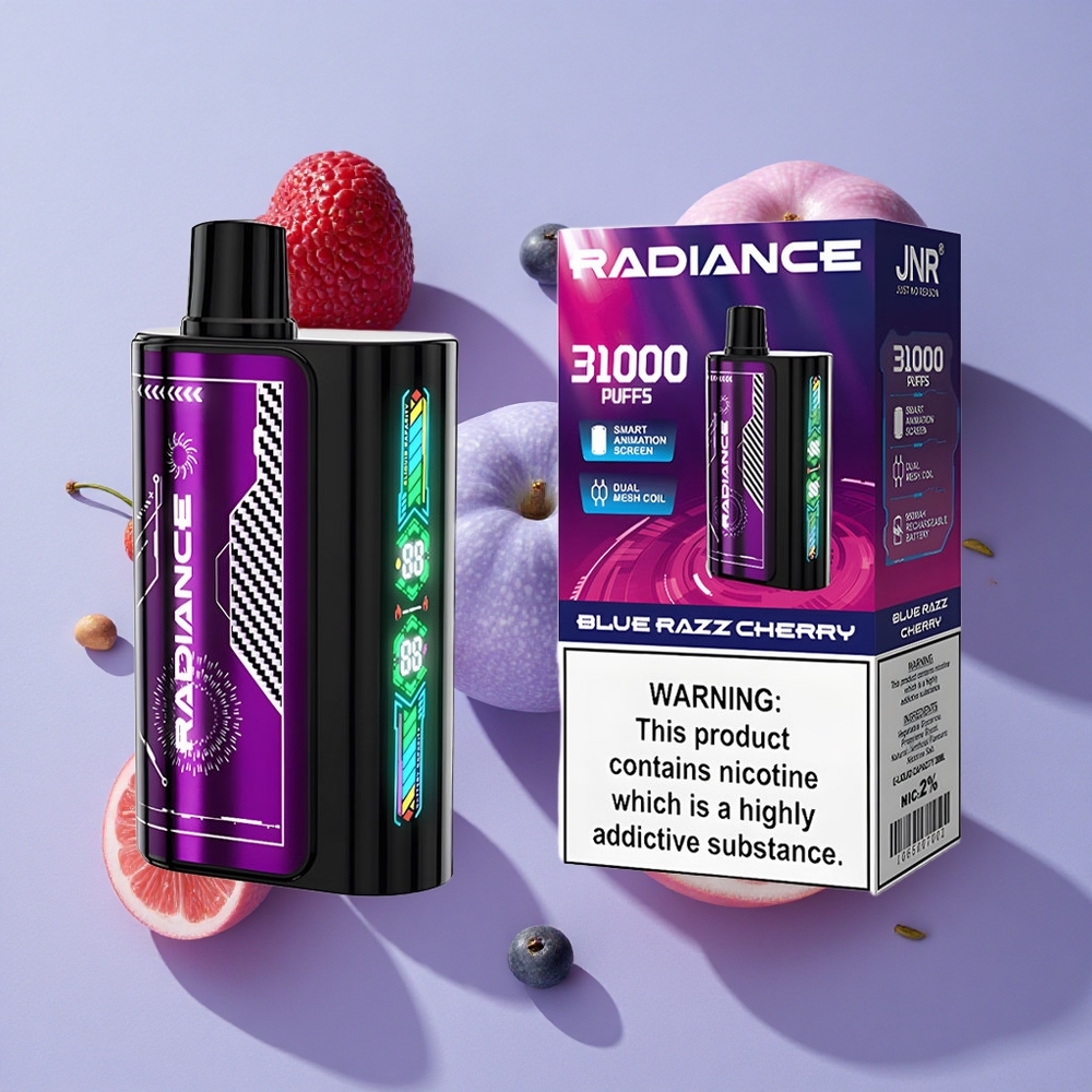 JNR Radiance 31000 Puffs Dual Mesh Disposable Vape Blue Razz Cherry