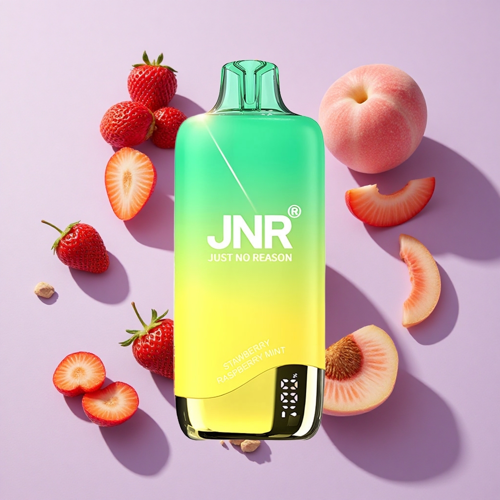 JNR Rainbow 10500 Puffs Disposable Vape Strawberry Peachmint 18ml USB-C