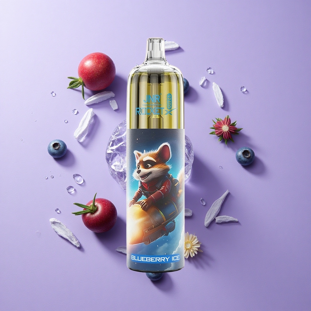 JNR Rocket-X 12400 Puffs Disposable Vape Blueberry Ice with RGB Lights & Type-C Quick Charge