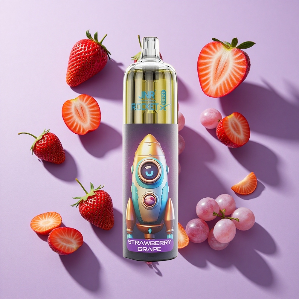 JNR Rocket-X 12400 Puffs RGB Adjustable Airflow Disposable Vape Strawberry Grape