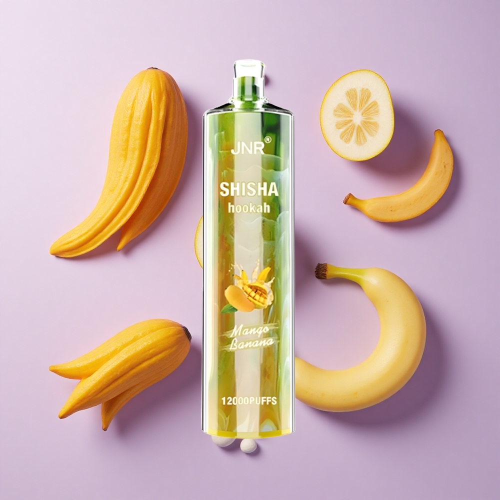 JNR Shisha Hookah 12000 Puffs 24ml Mango Banana Disposable Vape