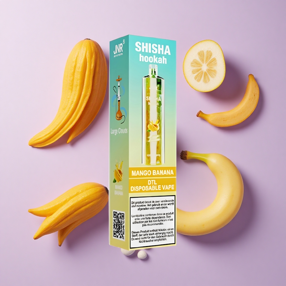 JNR Shisha Hookah 12000 Puffs 24ml Mango Banana Disposable Vape
