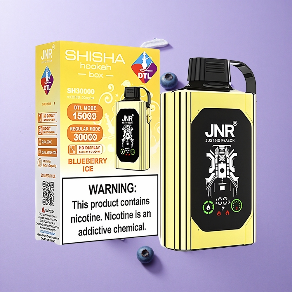 JNR Shisha Hookah Box 20500 Puffs Dual Mesh Coil Blueberry Ice