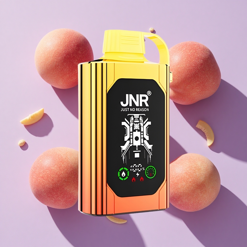 JNR Shisha Hookah Box 20500 Puffs HD Display Dual Mesh Coil Juicy Peaches