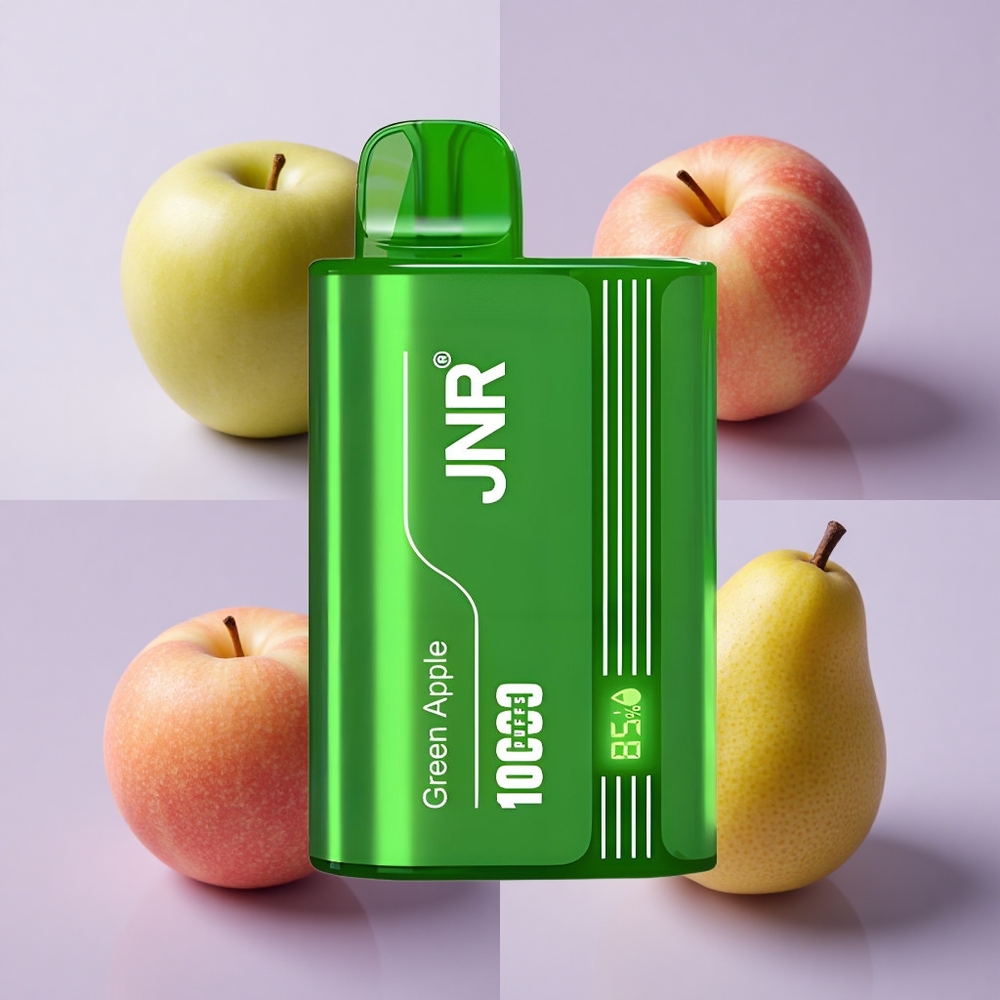 JNR Tank 10000 Puffs Disposable Vape Green Apple Peach Pear with Dual Mesh Coil & Type-C Quick Charge