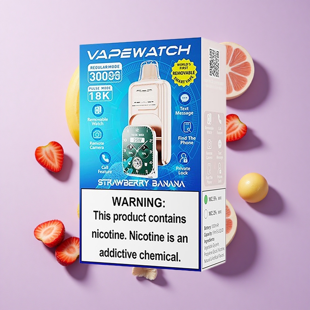 JNR Vape Watch 30000 Puffs 1000mAh Type-C Strawberry Banana