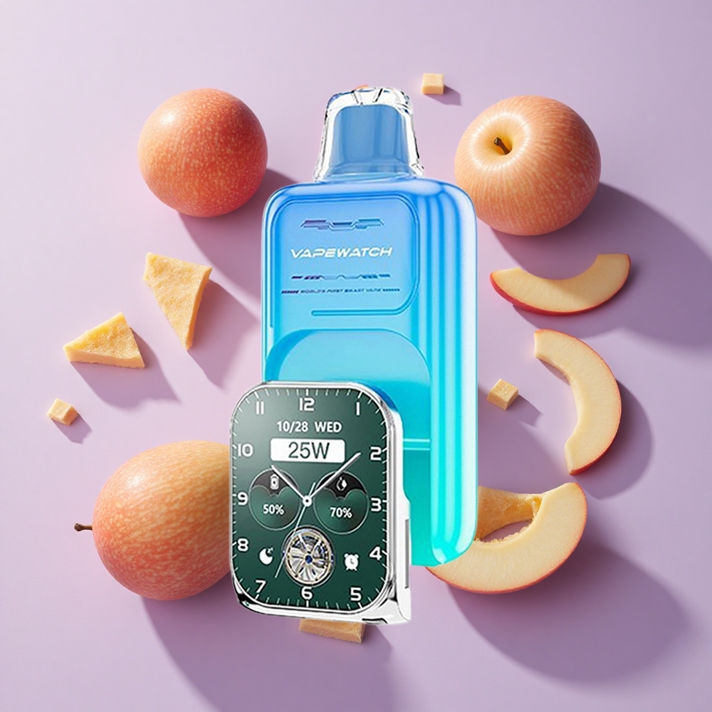 JNR Vape Watch 30000 Puffs Dual Mesh Coil Disposable Vape Sour Apple Ice