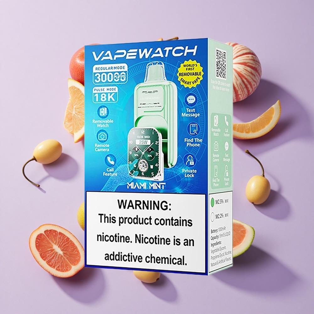 JNR Vape Watch 30000 Puffs Dual Mesh Coil Miami Mint