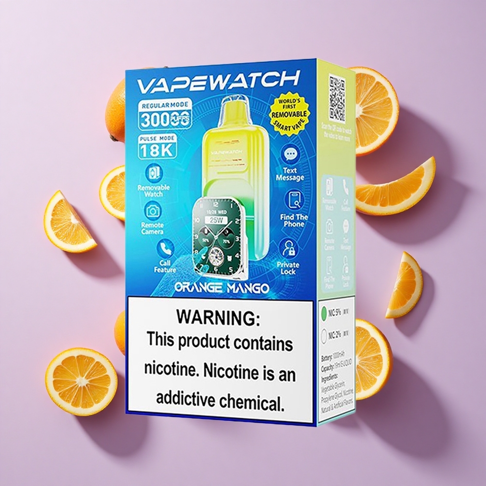 JNR Vape Watch 30000 Puffs Dual Mesh Coil Orange Mango