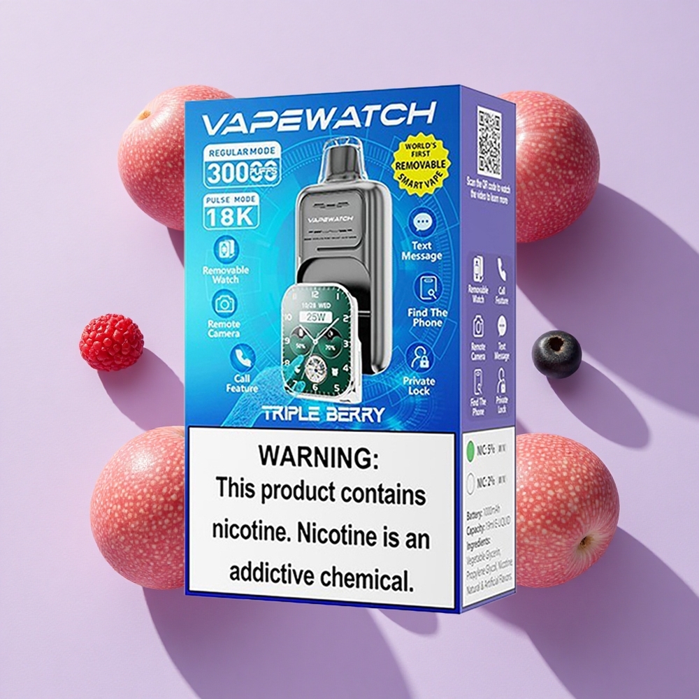 JNR Vape Watch 30000 Puffs Dual Mesh Triple Berry 1000mAh Type-C