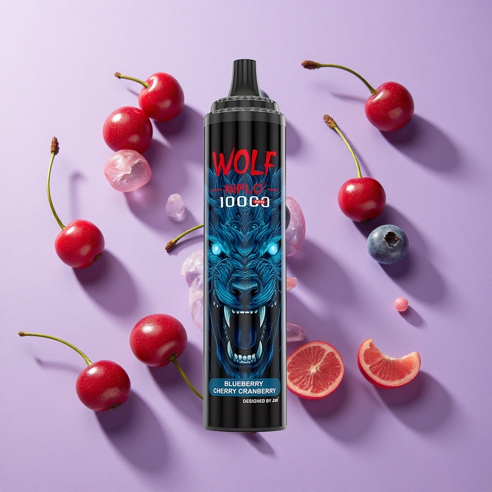 JNR Wolf Niplo 10000 Puffs 20ml Blueberry Cherry Cranberry