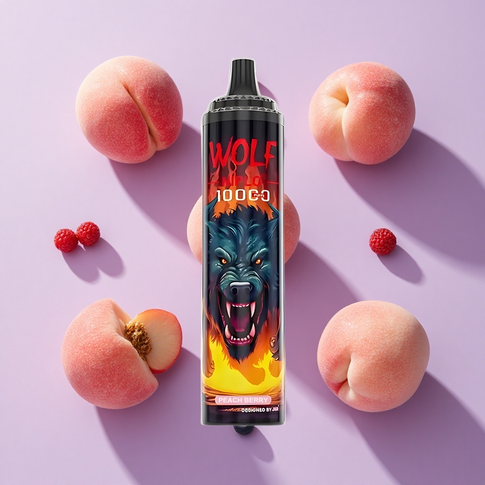 JNR Wolf Niplo 10000 Puffs 20ml Peach Berry Type-C Mesh
